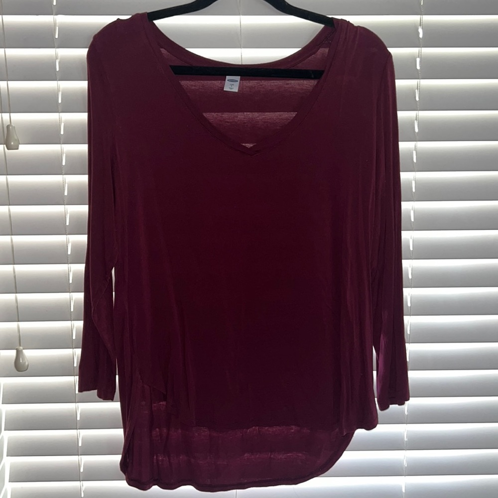 Maroon Old Navy 3 Quarter Sleeve Top | Size L